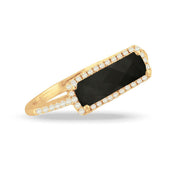Doves 18K Yellow Gold Gatsby Black Onyx Bar Ring - Jackson Hole Jewelry Company