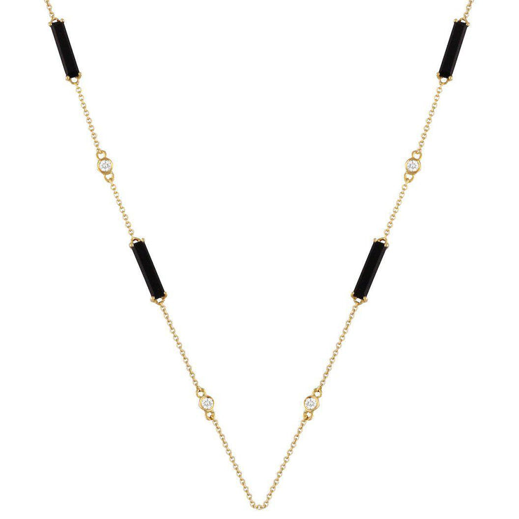 Doves 18K Yellow Gold Gatsby Black Onyx Necklace - Jackson Hole Jewelry Company