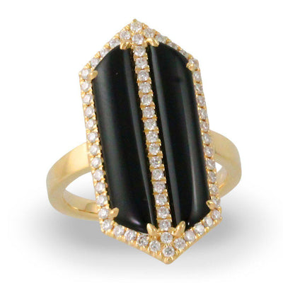 Doves 18K Yellow Gold Gatsby Black Onyx Ring - Jackson Hole Jewelry Company