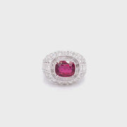 Picchiotti Cushion Cut Ruby and Diamond Ring