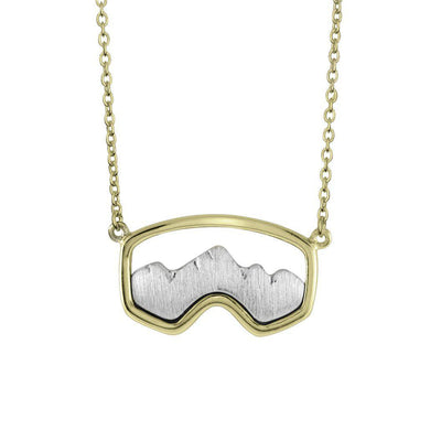 Gold Teton Ski Goggle Necklace - Jackson Hole Jewelry Company