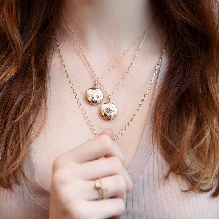 ANZIE Aztec 14K Gold Locket with Link Chain - Jackson Hole Jewelry Company