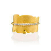 14k Marika Desert Gold Feather Ring with Diamonds - Jackson Hole Jewelry Company