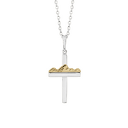 Teton Cross Silver and 14K Yellow Gold Pendant - Jackson Hole Jewelry Company