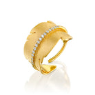 14k Marika Desert Gold Feather Ring with Diamonds - Jackson Hole Jewelry Company