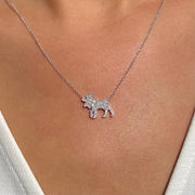 Moose Necklace With Diamonds set in 18K White Gold - Jackson Hole Jewelry Company