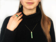 Doves 18K Yellow Gold Malachite Drop Necklace - Jackson Hole Jewelry Company