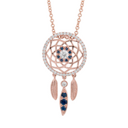 18 Karat Diamond and Sapphire Dreamcatcher Necklace - Jackson Hole Jewelry Company