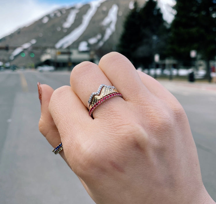 18 Karat Ruby Pavé 1.5mm Eternity Band Only - Jackson Hole Jewelry Company