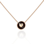 Chantecler 18K Rose Gold Necklace with Capritude Paillettes Pendant, Black Diamonds Pave and Black Enamel - Jackson Hole Jewelry Company