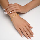 14k Marika Desert Gold Stackable Cuff with Bezeled Diamonds - Jackson Hole Jewelry Company