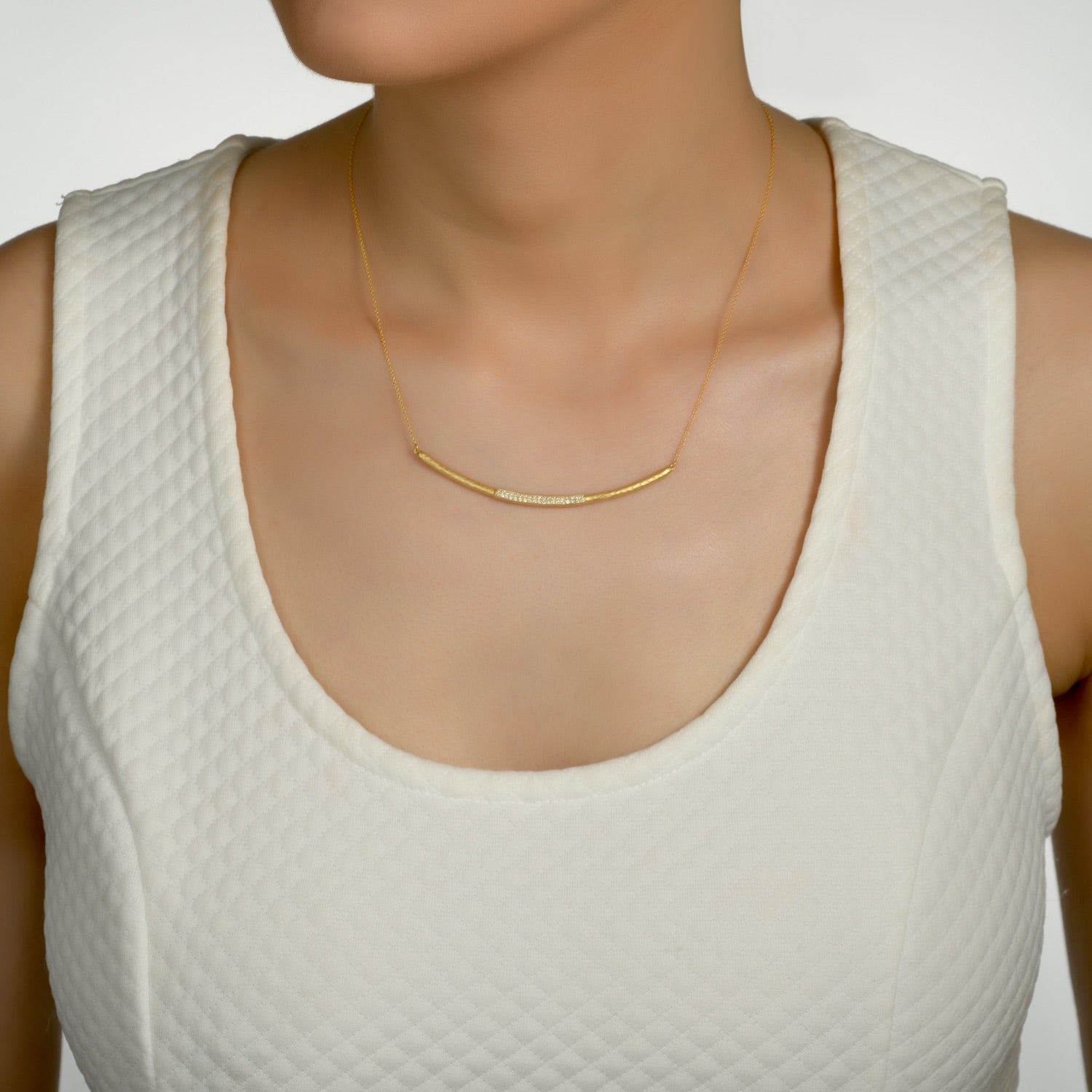 14k Marika Desert Gold Diamond Bar Necklace - Jackson Hole Jewelry Company