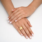 14k Marika Desert Gold Feather Ring with Diamonds - Jackson Hole Jewelry Company