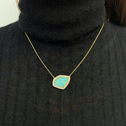 Doves 18K Yellow Gold Clear Quartz over Amazonite with Diamonds - Jackson Hole Jewelry Company