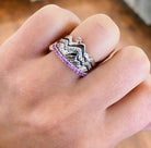 Pink Sapphire French Cut Pavé Eternity Ring - Jackson Hole Jewelry Company