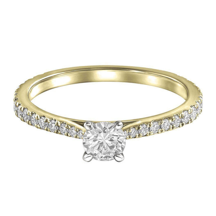 Le PeTeton Round French Cut Engagement Solitaire Ring Set - Jackson Hole Jewelry Company