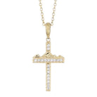 Teton Cross Set in 18K Gold & Diamond Pave Necklace - Jackson Hole Jewelry Company