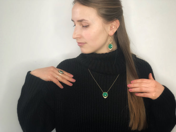 Doves 18K Yellow Gold Malachite Necklace - Jackson Hole Jewelry Company