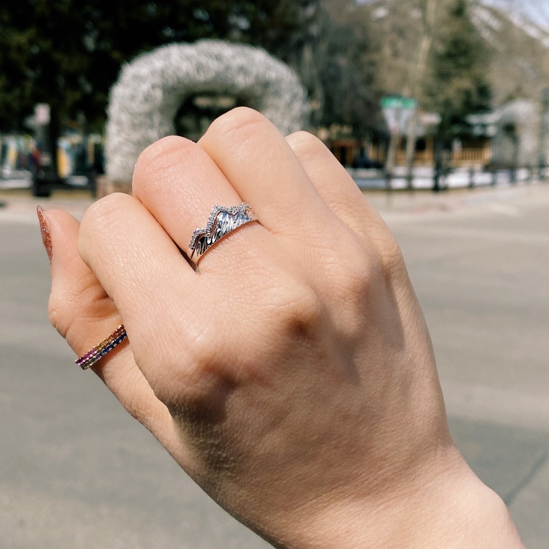 Limited Edition 18 Karat White Teton Stacking Rings™ (2 Ring Set ...