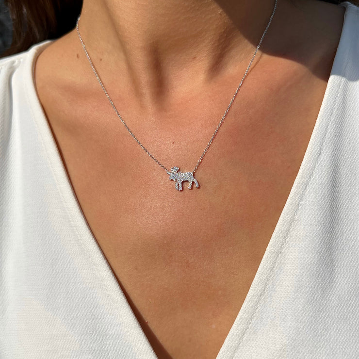 Moose Necklace With Diamonds set in 18K White Gold - Jackson Hole Jewelry Company