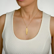 14k Marika Desert Gold Feather Necklace with Diamonds - Jackson Hole Jewelry Company
