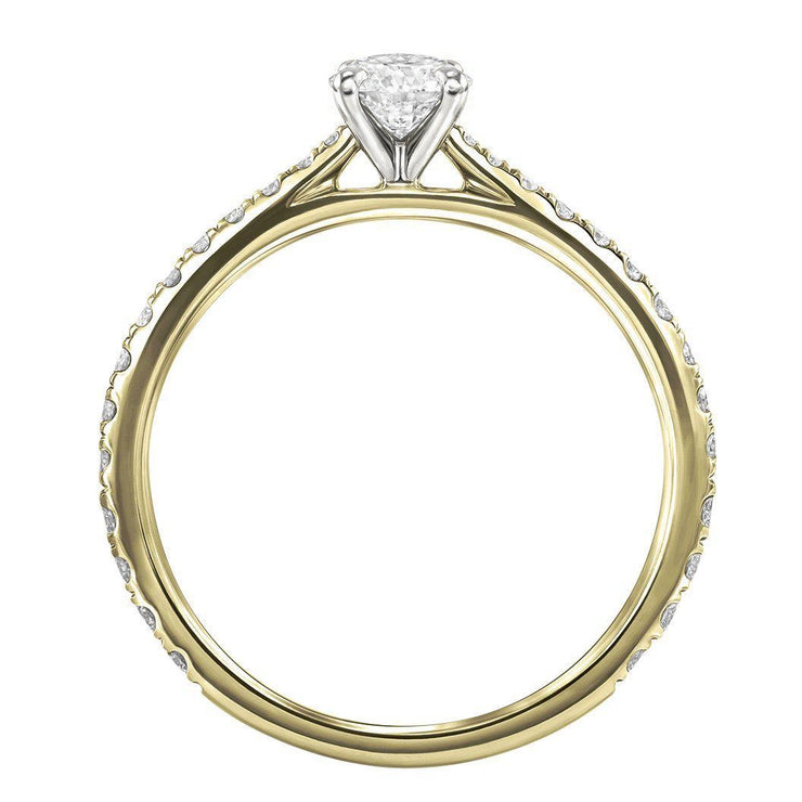 Le PeTeton Round French Cut Engagement Solitaire Ring Set - Jackson Hole Jewelry Company