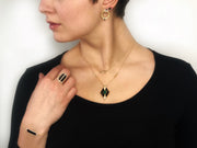 Doves 18K Yellow Gold Gatsby Black Onyx Circle Earrings - Jackson Hole Jewelry Company