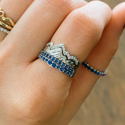 Limited Edition 18 Karat Teton Stacking Rings™ with Sapphire Jenny Lake Bands (4 Ring Set) - Jackson Hole Jewelry Company