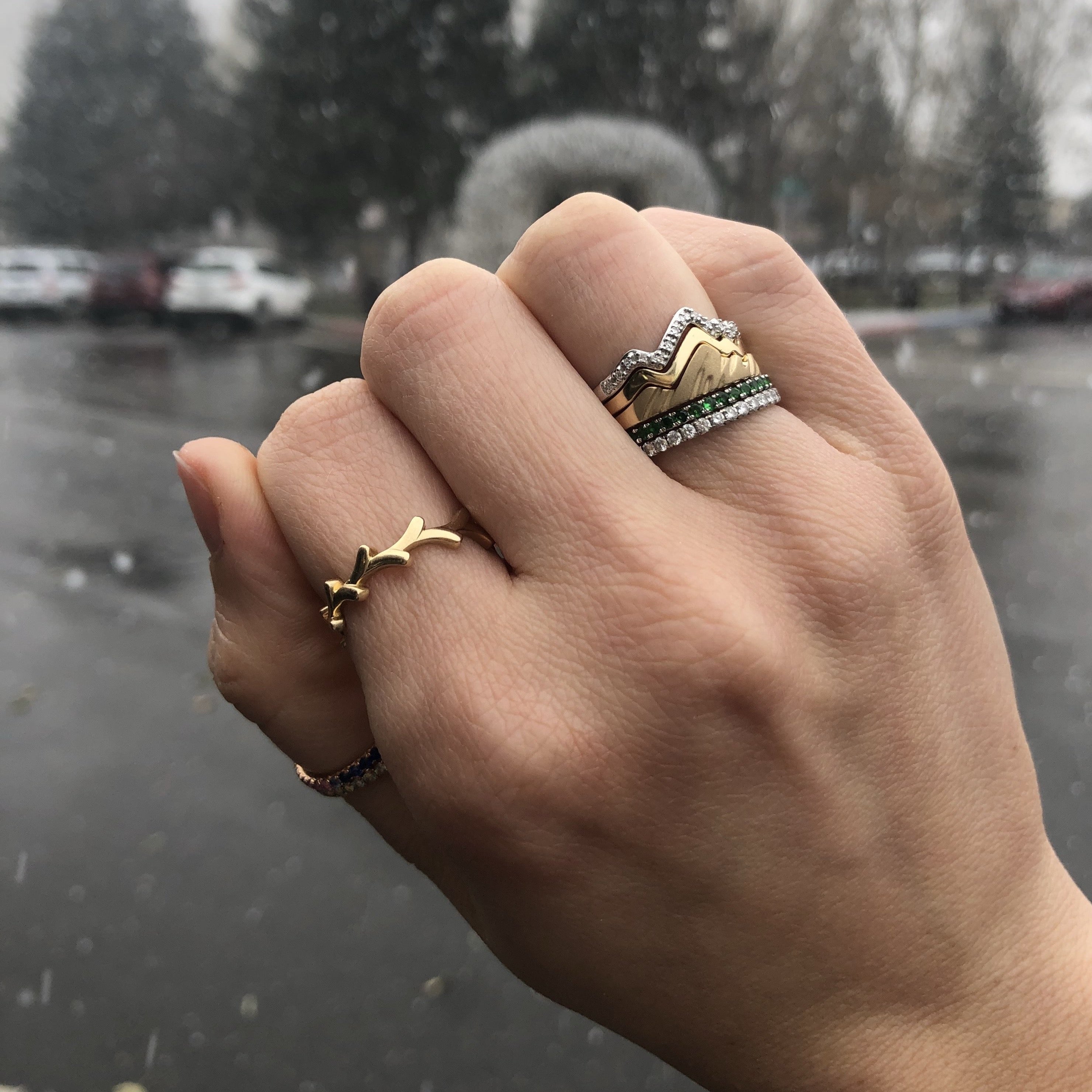 Teton Green Tsavorite Eternity Band set in 18K White Gold