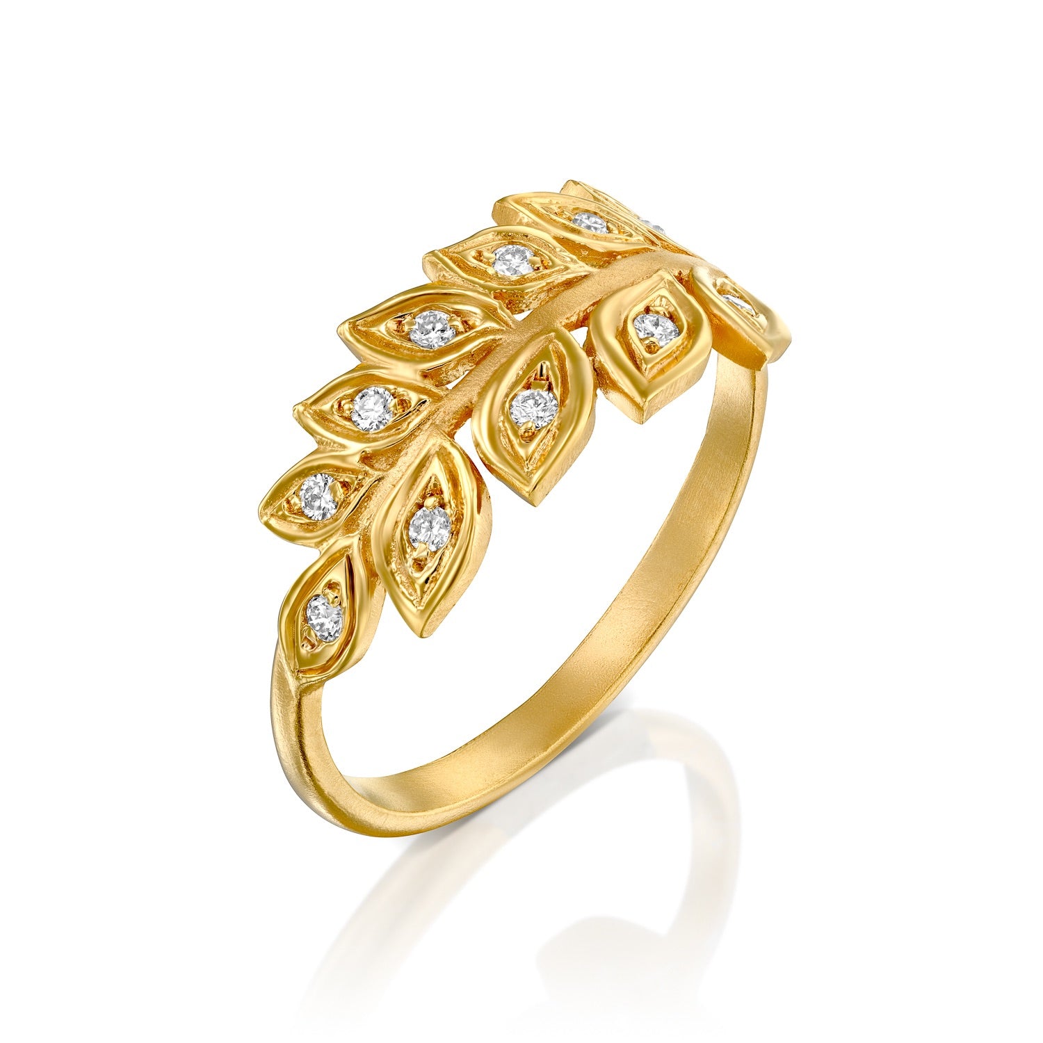 14k Marika Desert Gold and Diamond Wheat Ring - Jackson Hole Jewelry Company
