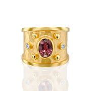 14k Marika Desert Gold Pink Tourmaline Ring with Diamonds - Jackson Hole Jewelry Company