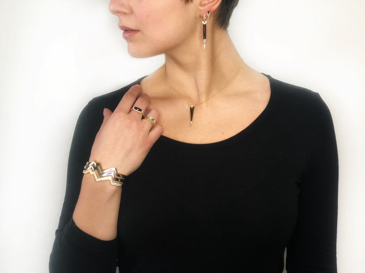 Doves 18K Yellow Gold Gatsby Black Onyx Drop Earrings - Jackson Hole Jewelry Company