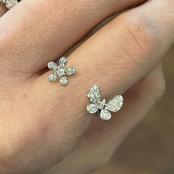 Teton Wildflower 18KW Small Butterfly Ring - Jackson Hole Jewelry Company