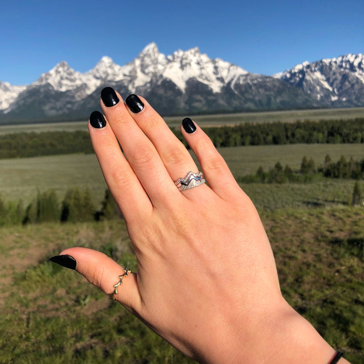 Limited Edition 18 Karat White Teton Stacking Rings™ (3 Ring Set) - Jackson Hole Jewelry Company