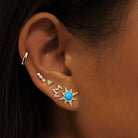 ANZIE Aztec Mini Starburst Stud Earrings with Opal, Turquoise or Clear Topaz - Jackson Hole Jewelry Company