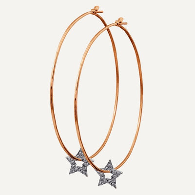 Julez Bryant 14k Rose Gold Hoop Earrings with Star Charms - Jackson Hole Jewelry Company