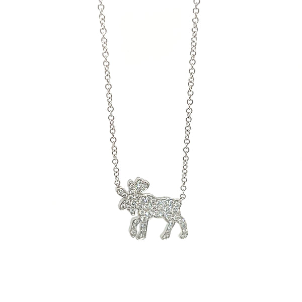 Tiny Diamond Moose Necklace set in 18k Gold – Jackson Hole Jewelry Company