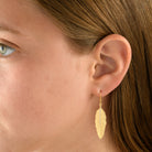 14k Marika Desert Gold Feather Earrings with Diamonds - Jackson Hole Jewelry Company