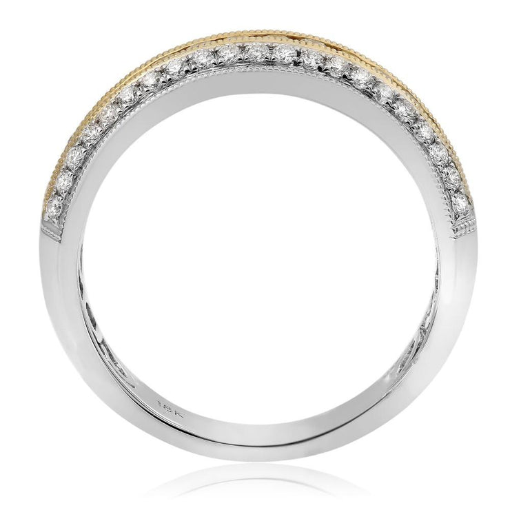 Layered Two Tone Diamond Band - Jackson Hole Jewelry Company