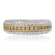 Layered Two Tone Diamond Band - Jackson Hole Jewelry Company