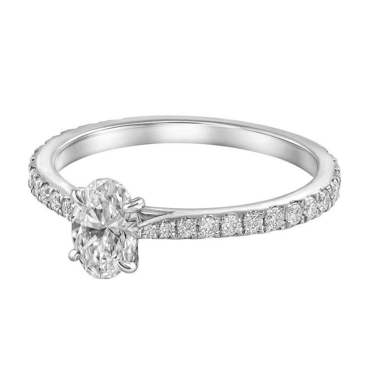 Le PeTeton Oval French Cut Engagement Solitaire Ring Set - Jackson Hole Jewelry Company