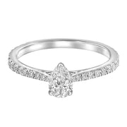 Le PeTeton Pear French Cut Engagement Solitaire Ring Set - Jackson Hole Jewelry Company