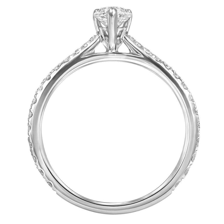 Le PeTeton Pear French Cut Engagement Solitaire Ring Set - Jackson Hole Jewelry Company