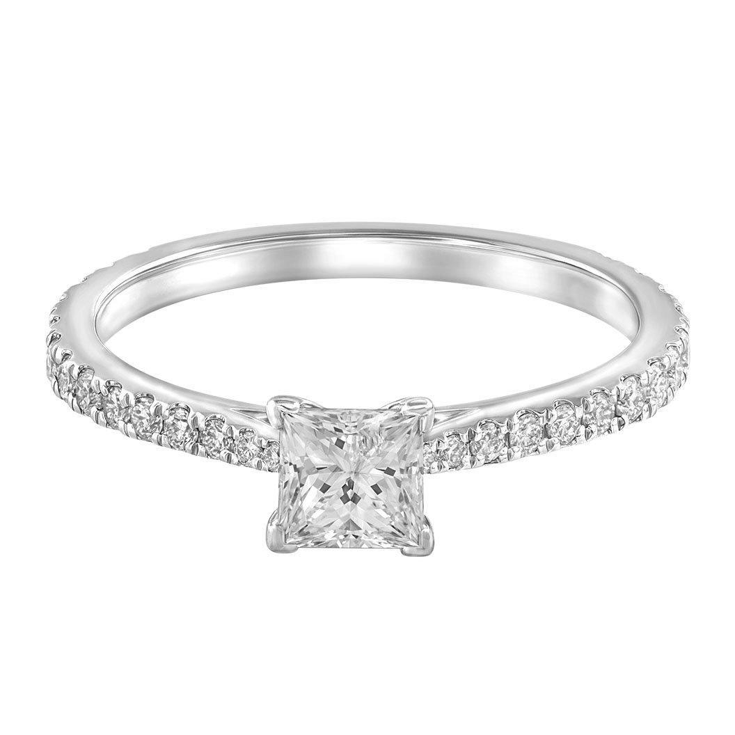 Le PeTeton Princess French Cut Engagement Solitaire Ring Set - Jackson Hole Jewelry Company