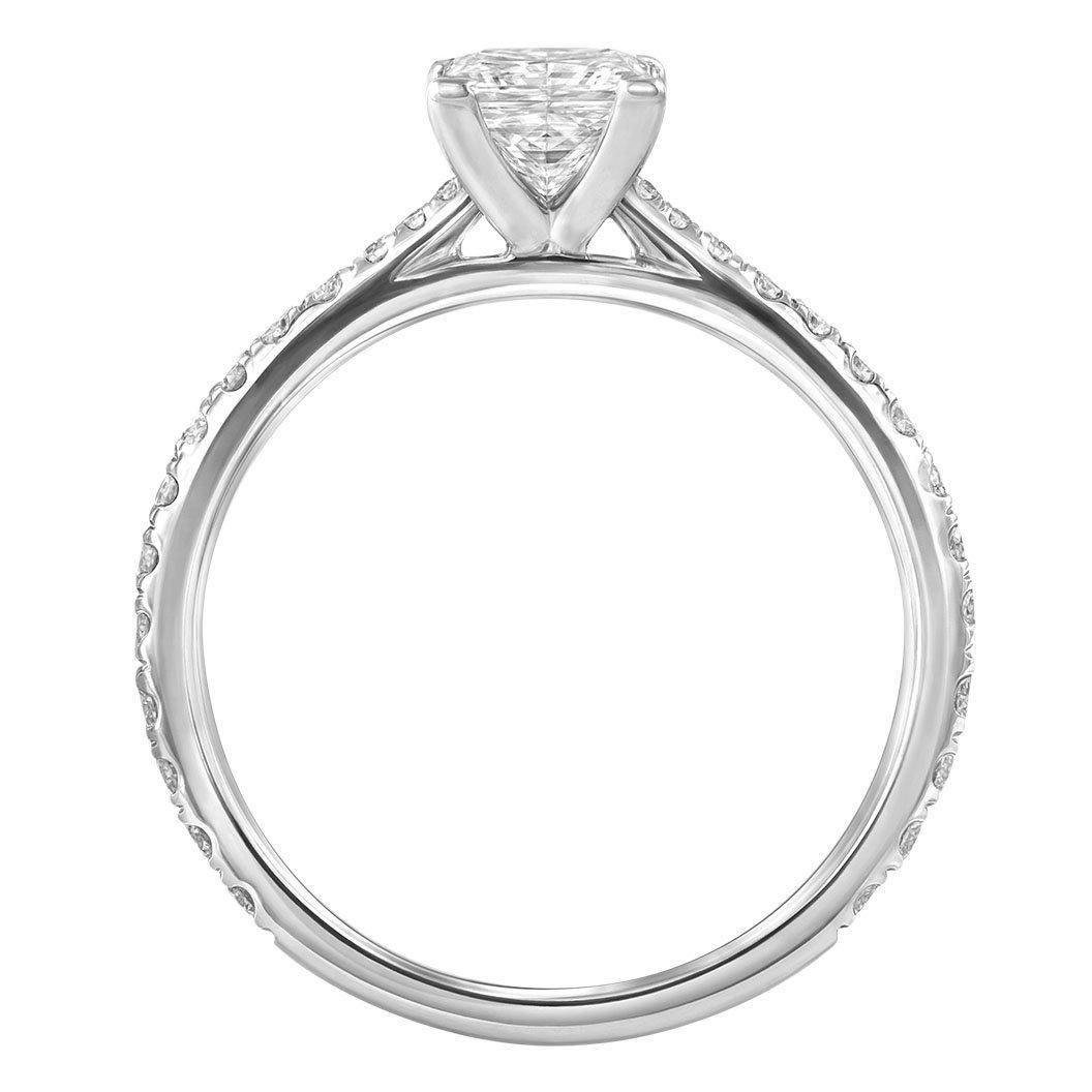 Le PeTeton Princess French Cut Engagement Solitaire Ring Set - Jackson Hole Jewelry Company
