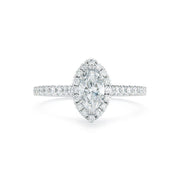 Marquise Pave Halo Diamond Ring - Jackson Hole Jewelry Company