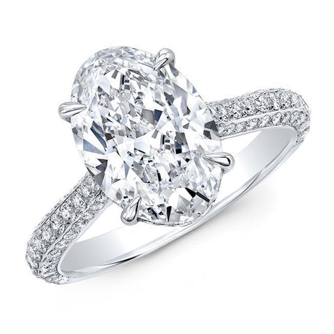 Fana 2 Carat Round Cut Pave Diamond Halo Engagement Ring | S4160/WG – Ben  Garelick