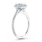 Princess Cut Pave Halo Diamond Ring - Jackson Hole Jewelry Company