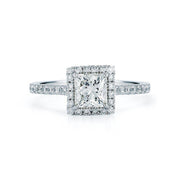 Princess Cut Pave Halo Diamond Ring - Jackson Hole Jewelry Company