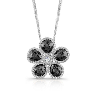 Rahaminov Black Diamond Flower Necklace - Jackson Hole Jewelry Company